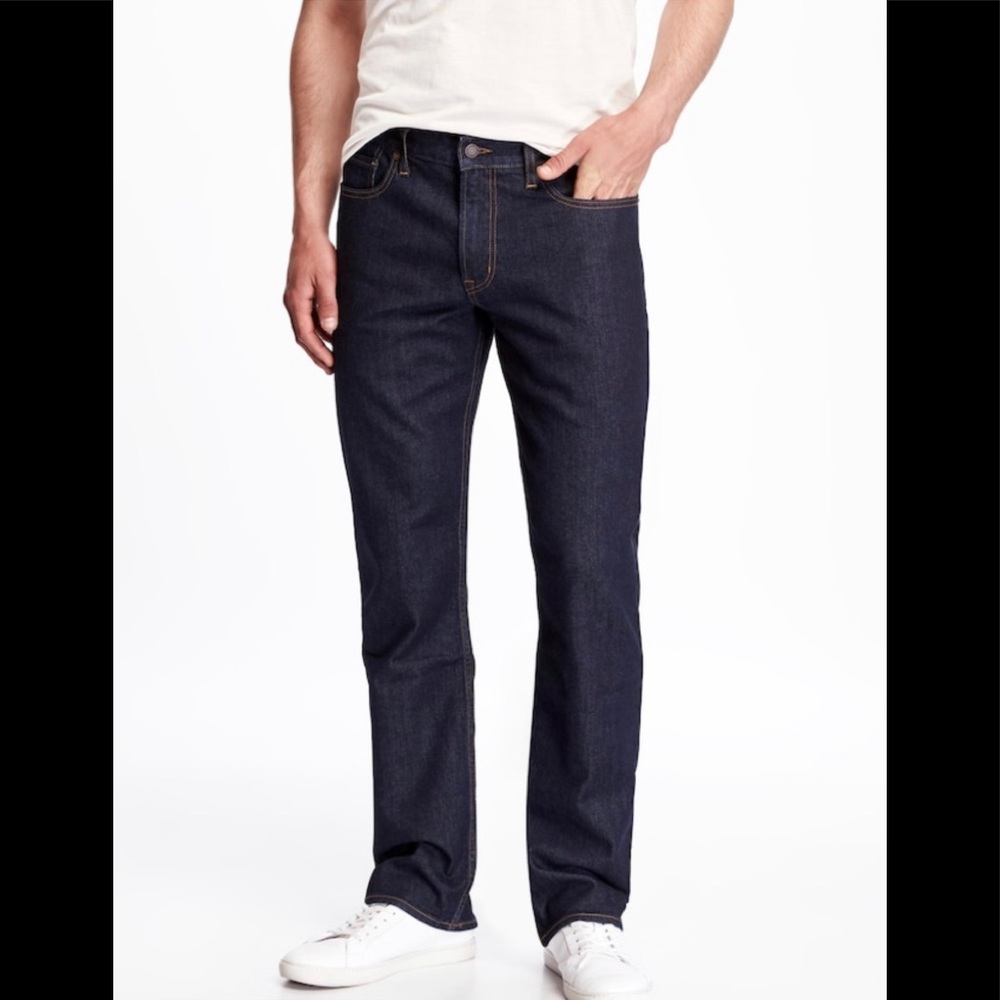 Old navy men’s straight jeans NEW 38x30 dark rinse